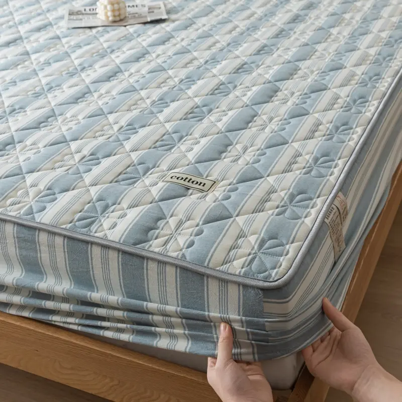 A-Class Antibacterial Washed Cotton Mattress Cover - Soft, Quilted, Hypoallergenic for a Health-Conscious Sleep Sanctuary
