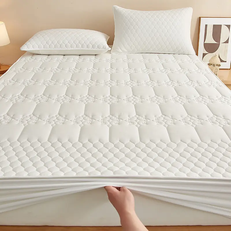 Waterproof Quilted Mattress Protector - Waterproof Fitted Sheet , Jacquard Style Mattress Cover, Antibacterial, Hypoallergenic