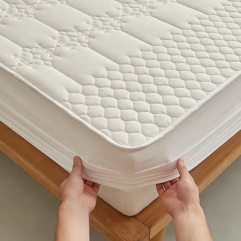 Waterproof Quilted Mattress Protector - Waterproof Fitted Sheet , Jacquard Style Mattress Cover, Antibacterial, Hypoallergenic