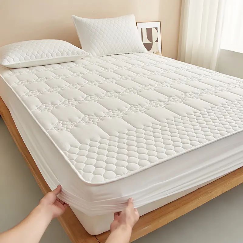 Waterproof Quilted Mattress Protector - Waterproof Fitted Sheet , Jacquard Style Mattress Cover, Antibacterial, Hypoallergenic