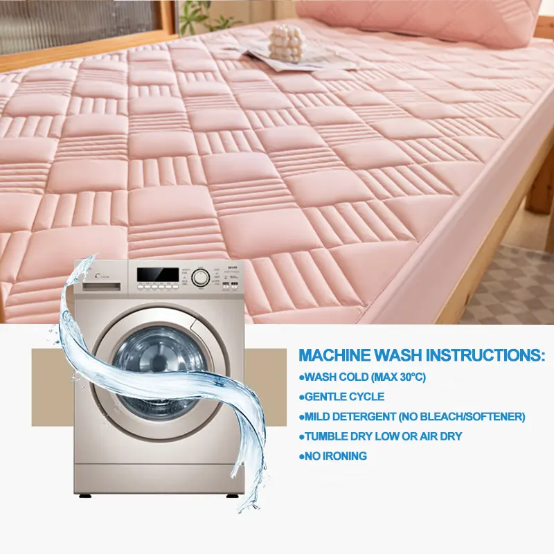 Super Breathable Mattress Cover Durable Machine Washable Mattress Protector Hypoallergenic Bed Fitted Sheet Single Double Size