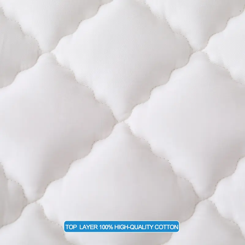 Premium Mattress Protector - Ultra Thick & Breathable Quilted Cotton Top Layer Mattress Cover- Antimicrobial & Noise-Free,White