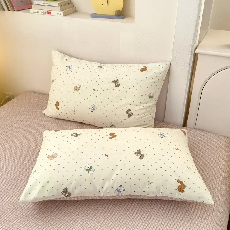 Luxury 100% Cotton 3-Piece Duvet Cover Set (1 Duvet Cover + 2 Pillowcases), Minimalist Cartoon Design, Ultra-Soft Bedding Set