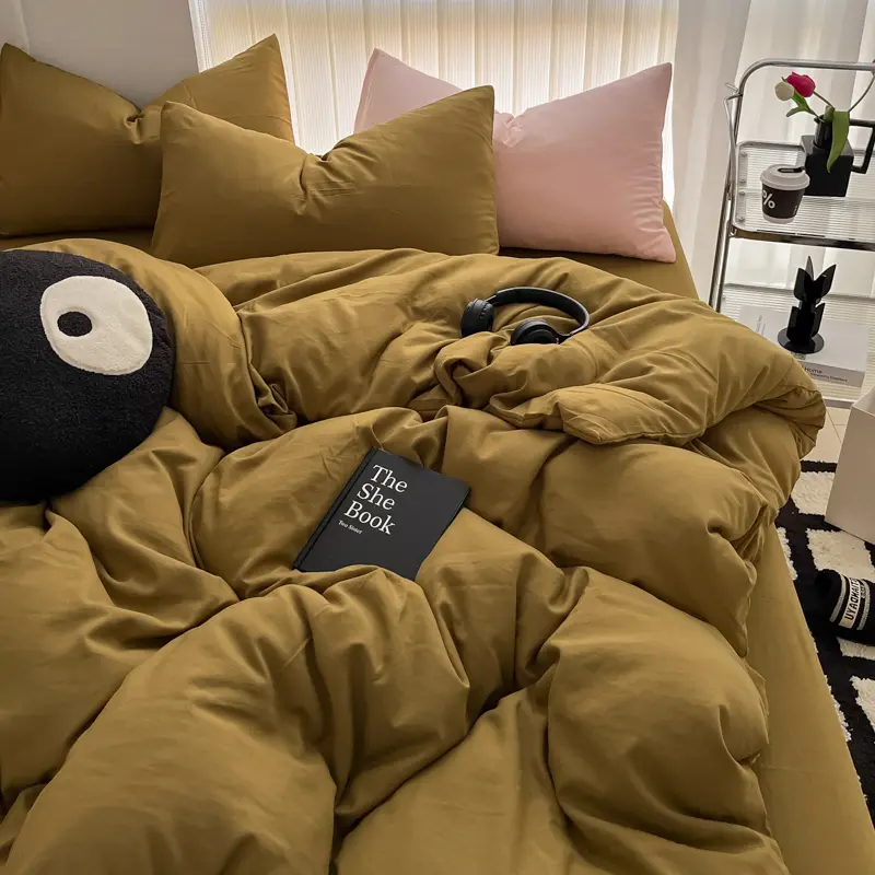 Cozy Bedding Set 3Pcs,1 Duvet Cover with Zipper Closure,2 Pillowcases,Solid Color,Super Soft, Machine Washable, Colorfast