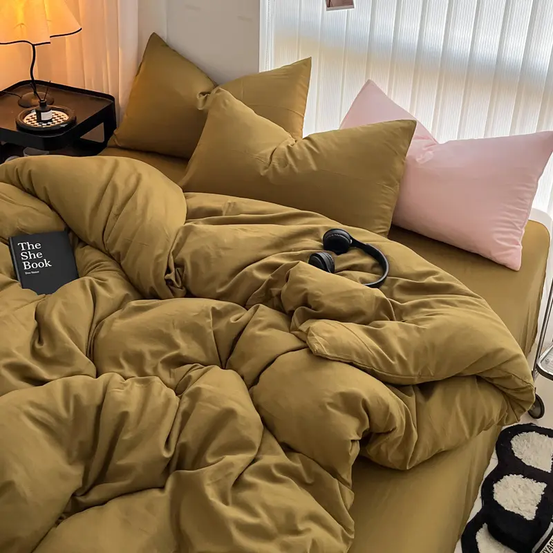Cozy Bedding Set 3Pcs,1 Duvet Cover with Zipper Closure,2 Pillowcases,Solid Color,Super Soft, Machine Washable, Colorfast
