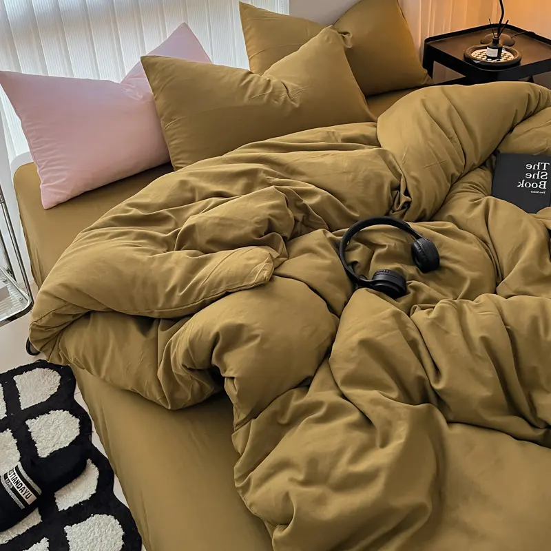 Cozy Bedding Set 3Pcs,1 Duvet Cover with Zipper Closure,2 Pillowcases,Solid Color,Super Soft, Machine Washable, Colorfast