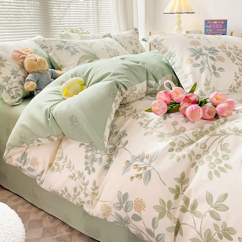 100% Cotton Bedding Set Duvet Cover Set 1 Quilt Cover 2 Pillowcases No Sheet- Ultra Soft Breathable Hypoallergenic