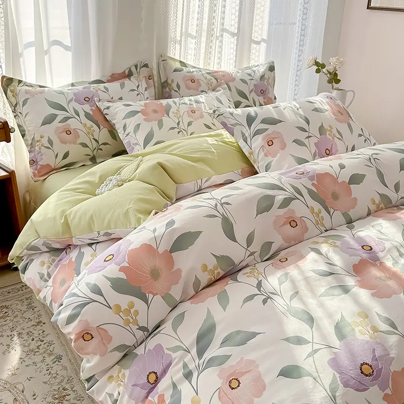 100% Cotton Bedding Set Duvet Cover Set 1 Quilt Cover 2 Pillowcases No Sheet- Ultra Soft Breathable Hypoallergenic