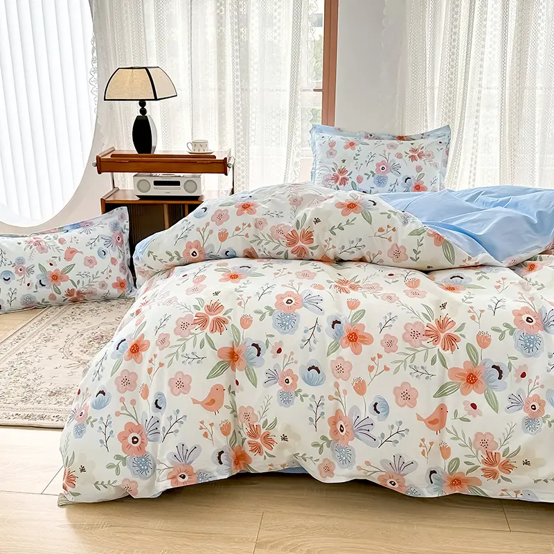 100% Cotton Bedding Set Duvet Cover Set 1 Quilt Cover 2 Pillowcases No Sheet- Ultra Soft Breathable Hypoallergenic