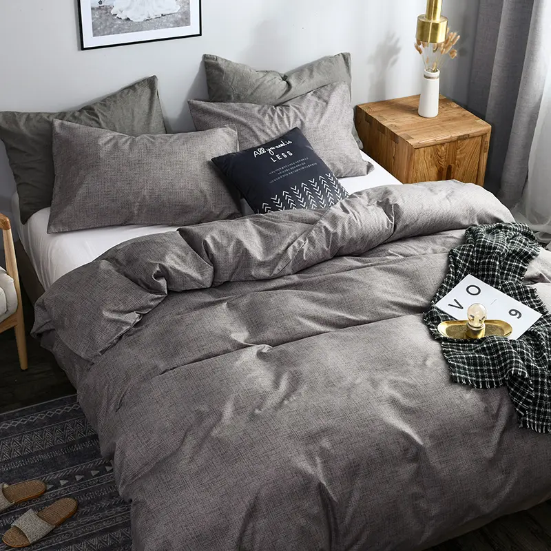 Modern Solid Bedding Set - Duvet Cover and Pillowcases for a Luxurious and Serene Sleep Environmen