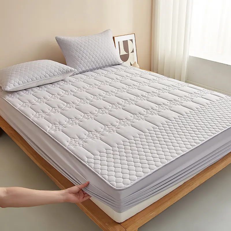 A-Class Luxury: Antimicrobial Top Layer Washed Cotton Quilted Mattress Cover 1Pc- Superior Comfort and Protection for Your Sleep