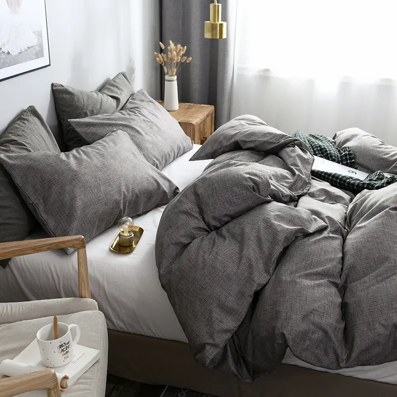 Modern Solid Bedding Set - Duvet Cover and Pillowcases for a Luxurious and Serene Sleep Environmen