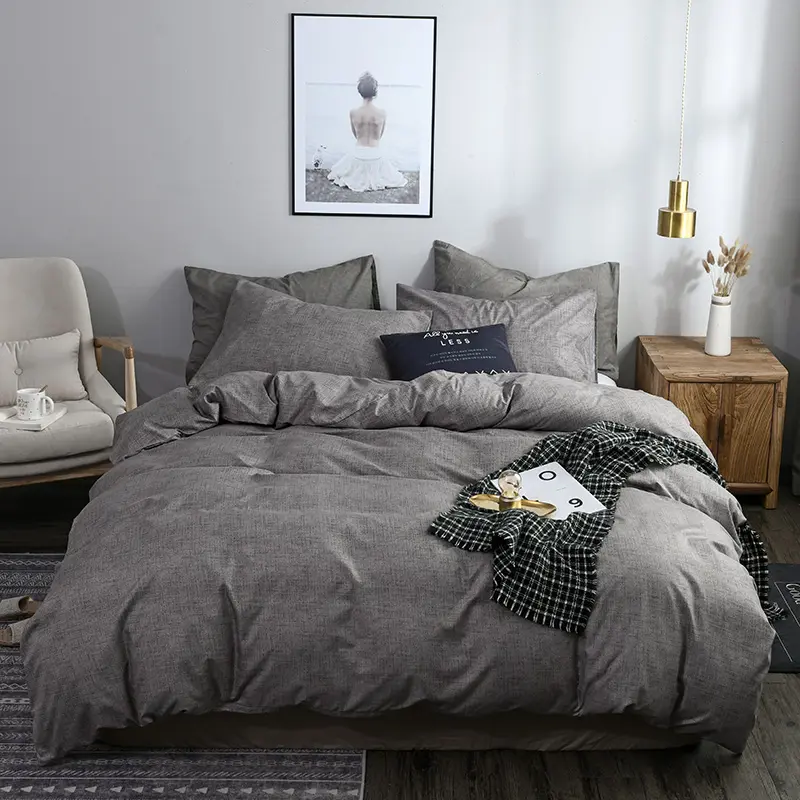 Modern Solid Bedding Set - Duvet Cover and Pillowcases for a Luxurious and Serene Sleep Environmen