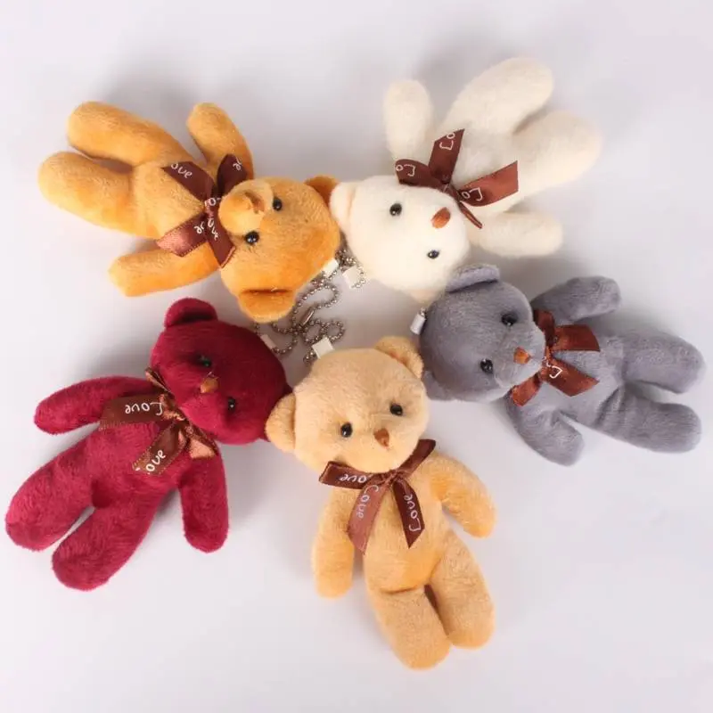 12Pcs/Lot Soft Stuffed Bear Plush Toys Mini Teddy Bear Dolls Toy Small Gift for Party Wedding Keychain Bag Pendant Teddy Doll