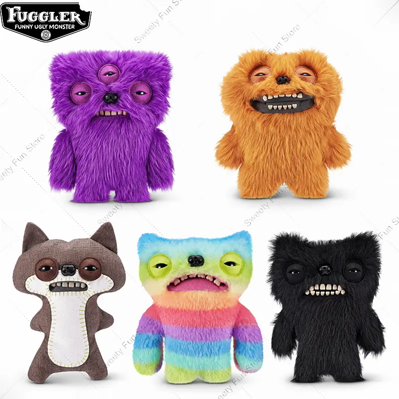 100% Original Fuggler Ugly Monster Plush Toy Fart Face Hairy Fuggs Mini Rascals Series Tooth Monsters Filling Plushies Doll Gift
