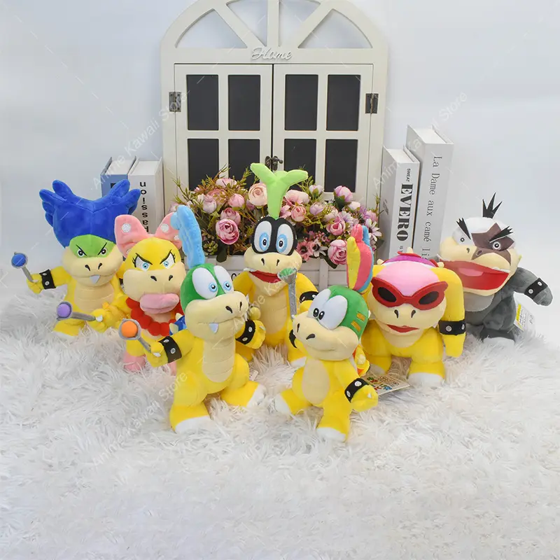 Super Mario Plush Toys Wonder Bowser Jr Meowser Lemmy Iggy Bowser Anime Stuffed Cartoon Peluche Dolls Kids Gifts