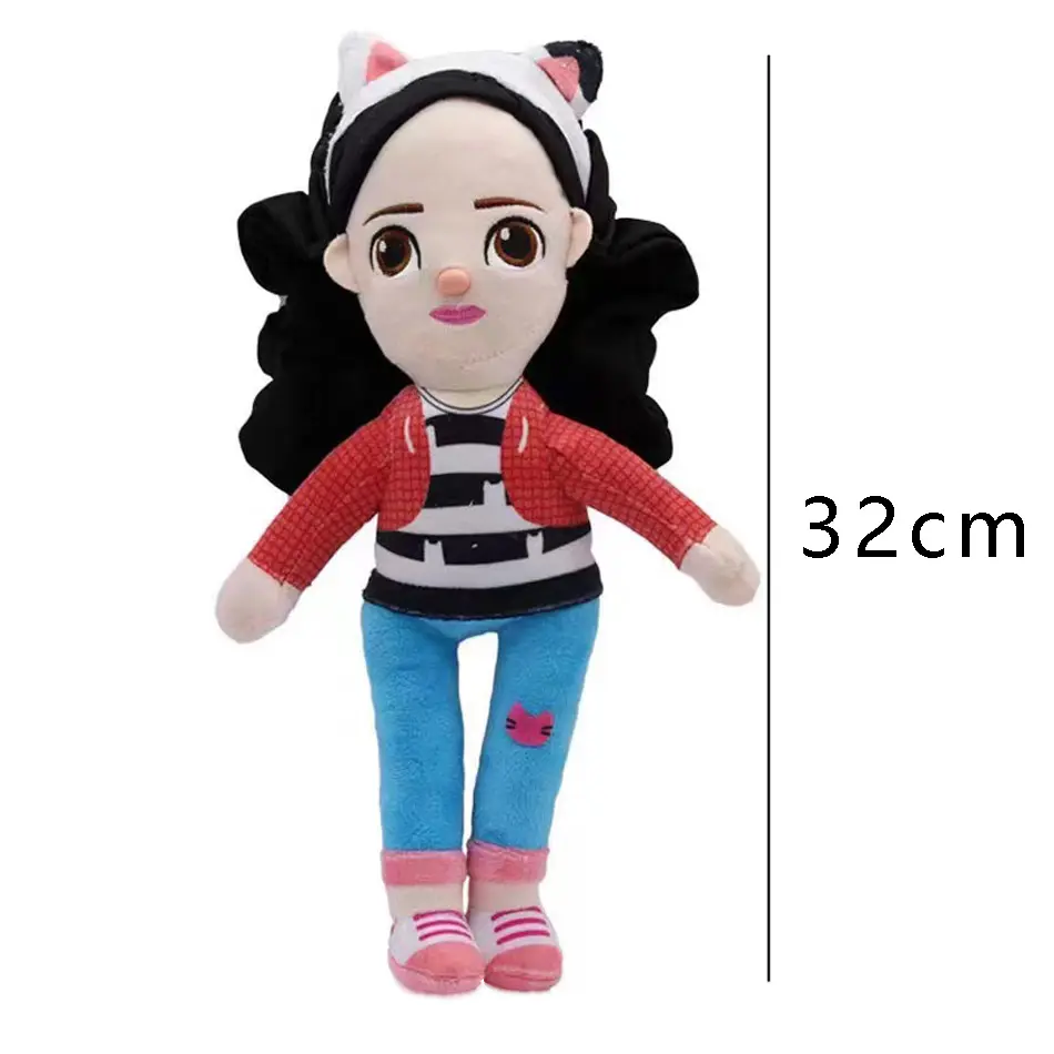 Hot Gabby Dollhouse Plush Toy Mercat Cartoon Stuffed Animals Smiling Cat Car Cat Hug Gaby Girl Dolls Kids Birthday Gifts