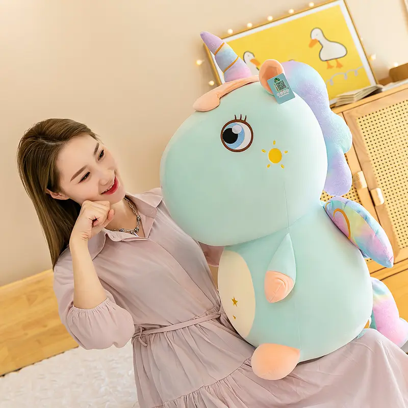 Cute Unicorn Plush Animal Sitting Horse Plush Toy Decoration Soft Pillow/Cushion Birthday Gift for Family and Friends