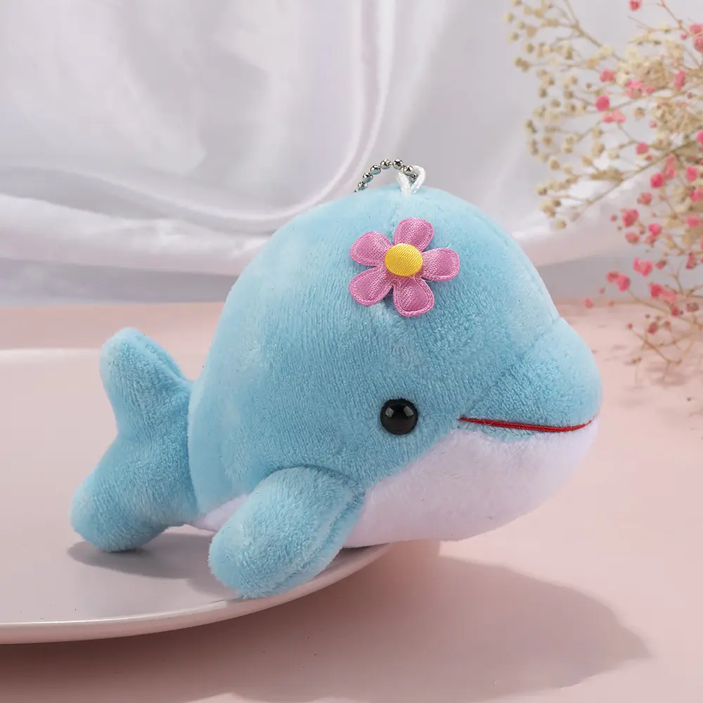 New Cute Animal Dolphin Plush Toy Small Pendant Keychain Bag Decoration Accessories Doll Children Boy Girl Gift 13*9*7CM