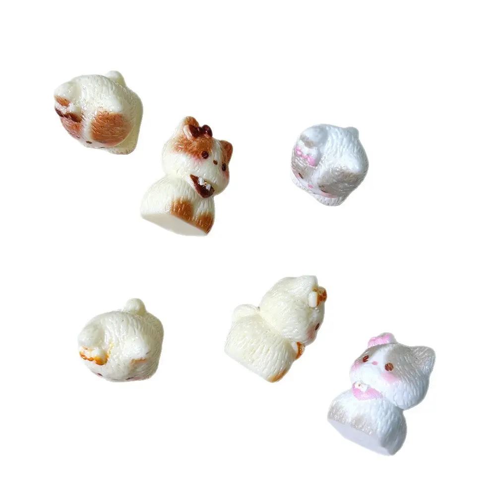 Cartoon Cute Dashboard Accessories Mini Cat Resin Rear View Mirror Decor Garden Miniature DIY