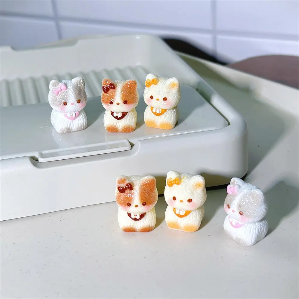 Cartoon Cute Dashboard Accessories Mini Cat Resin Rear View Mirror Decor Garden Miniature DIY