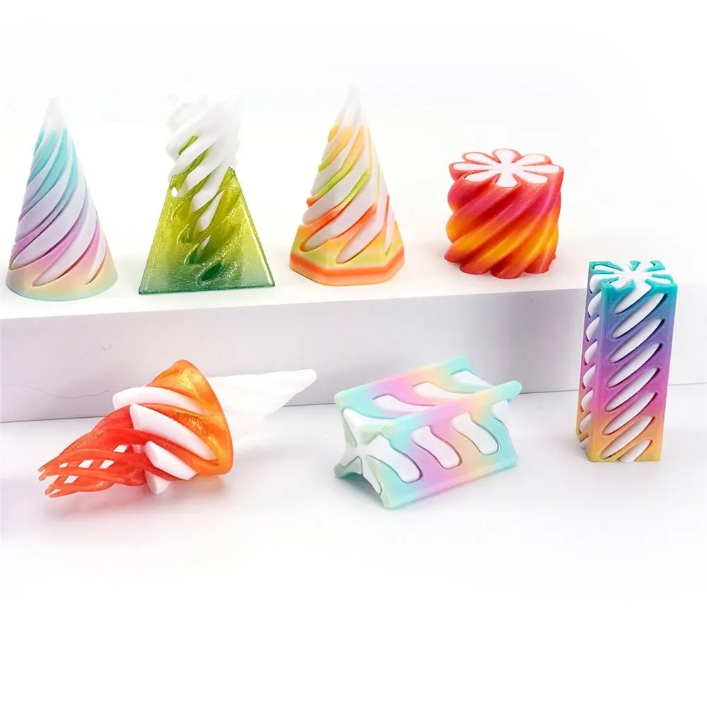 3D Printed 3D Decoration Toy Fidget Feature Mini Size Mini Vortex Toy Illusion Effect Impossible Pyramid Toy Office Desk