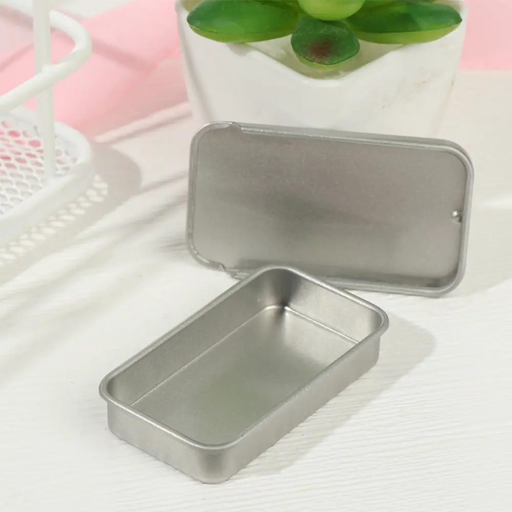 Mini Eyebrow Soap Box Tinplate Push Small Storage Home Organizer Box Containers Rectangular Empty Tins