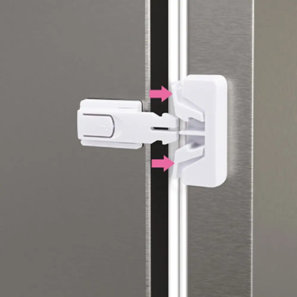 Anti-pinch Refrigerator Lock Right-angle Strong Fixation Baby Safety Lock Self-adhesive Cabinet Door Lock