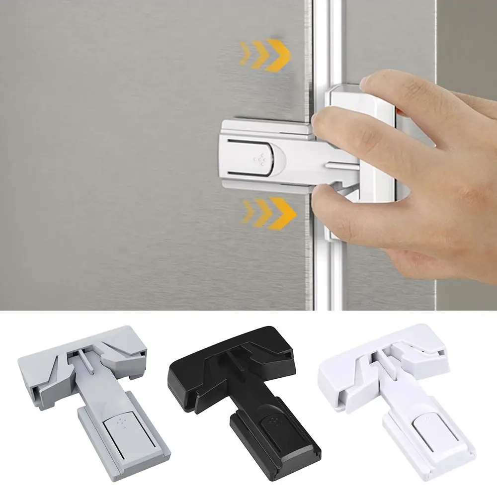 Anti-pinch Refrigerator Lock Right-angle Strong Fixation Baby Safety Lock Self-adhesive Cabinet Door Lock