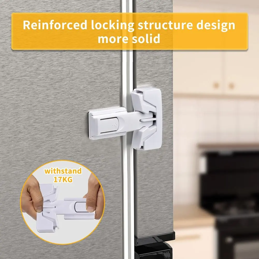 Anti-pinch Refrigerator Lock Right-angle Strong Fixation Baby Safety Lock Self-adhesive Cabinet Door Lock