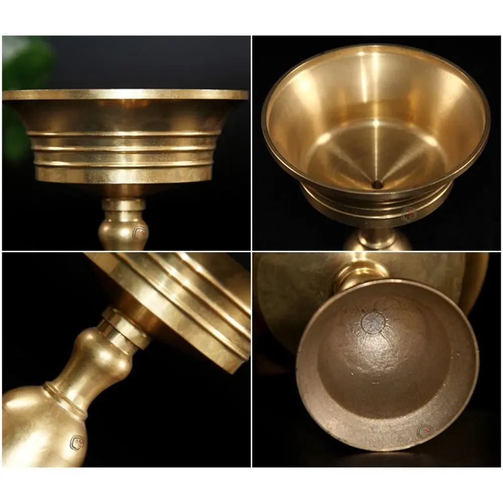Universal Copper Butter Lamp Holder Golden Multi-Size Long Lamp Candlestick Candle Cup Festival Ornament