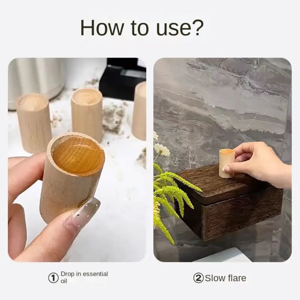 New Wooden Essential Oil Diffuser Refreshing Sleep Long-lasting Floral Aromatherapy Inhaler Slowly Volatile Wood Ornaments