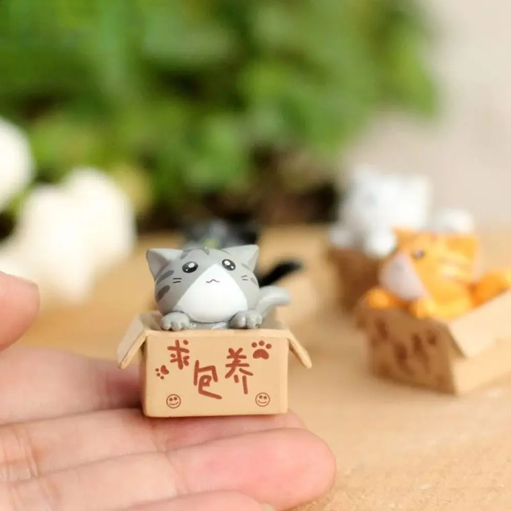 High Quality Cartoon Mini Cat Ornament Micro Landscape Plastic Garden Kitten Statue Cute Toy Miniature Figurines Kids Gift