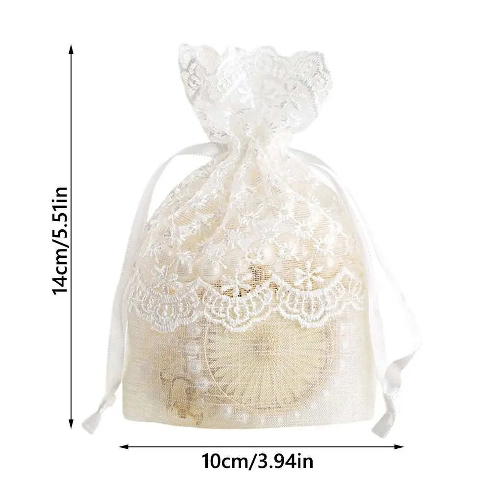 High Quality White Gift Bag Gauze Festival Favor Drawstring Pocket Packing Storage Bag Wedding