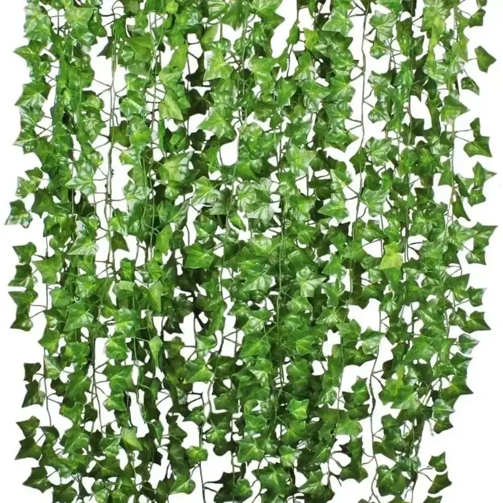 Green Color Artificial Ivy Leaf Flexible Vine Lightweight Hanging Garland DIY Craft Plastic Material Artificial Vine