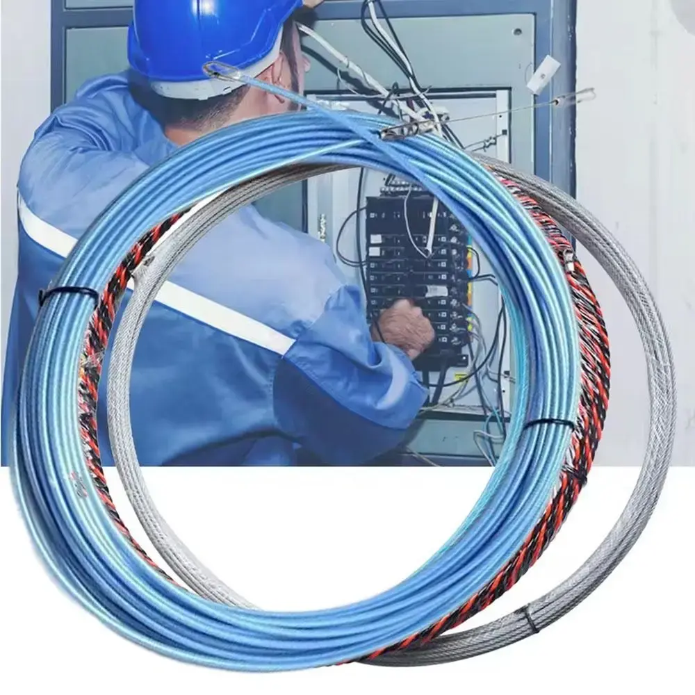 10/15/20/30m Wire Cable Puller Blue Universal Fastener Cable Pulling Tool Threading Device for Telecom Electrical Wall