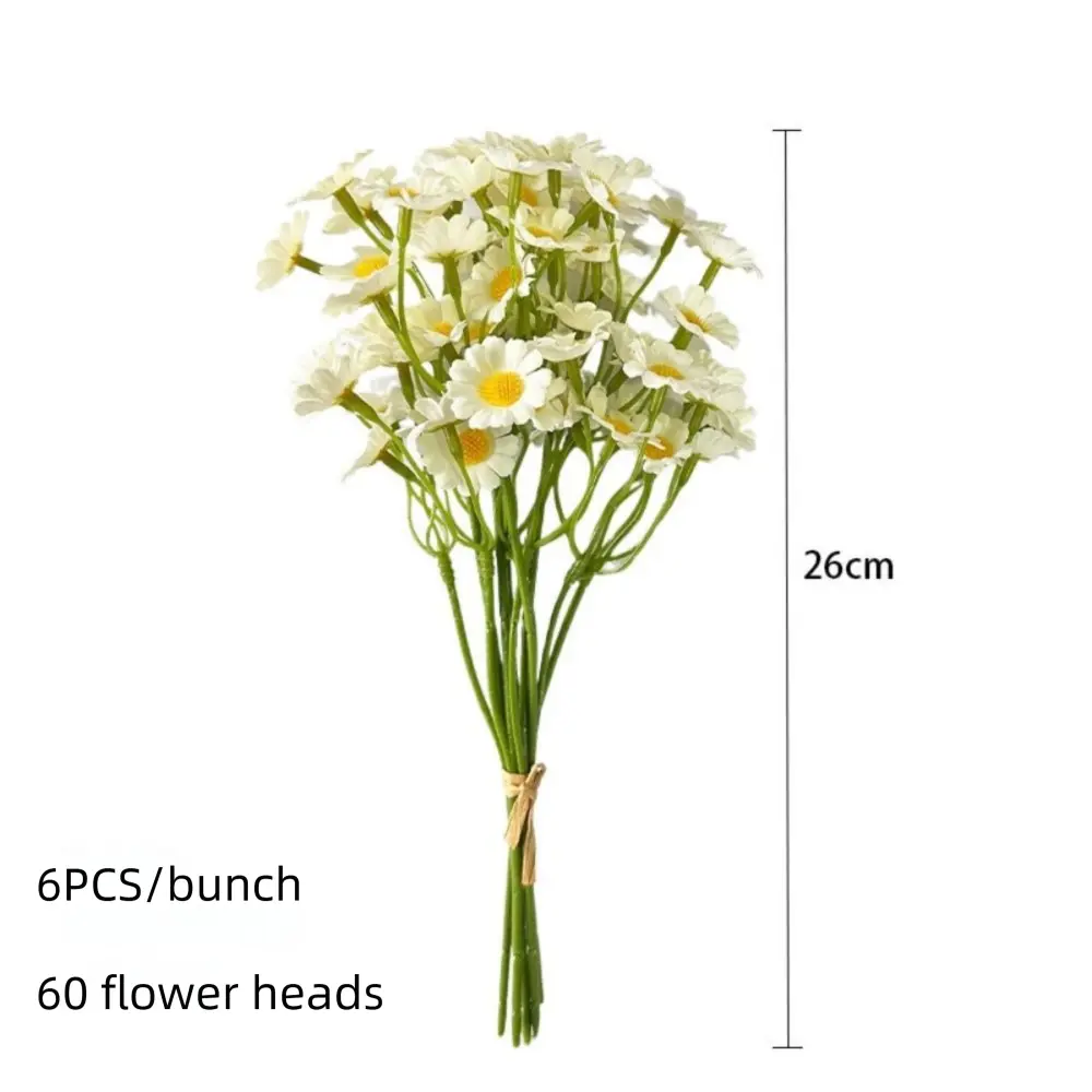 60 Heads Artificial Daisy Flowers Multicolor Silk Petals Faux Chrysanthemum Photo Props Chamomile Simulation Flower