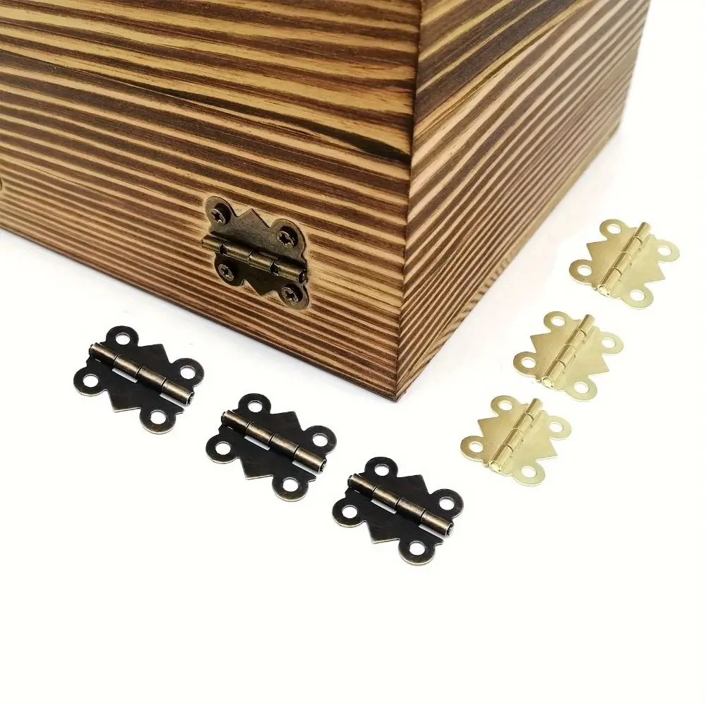 20/30Pcs Antique Brushed Bronze Butterfly Hinge 4 Holes Retro Furniture Fittings Metal Universal Jewelry Wooden Boxes Hinge