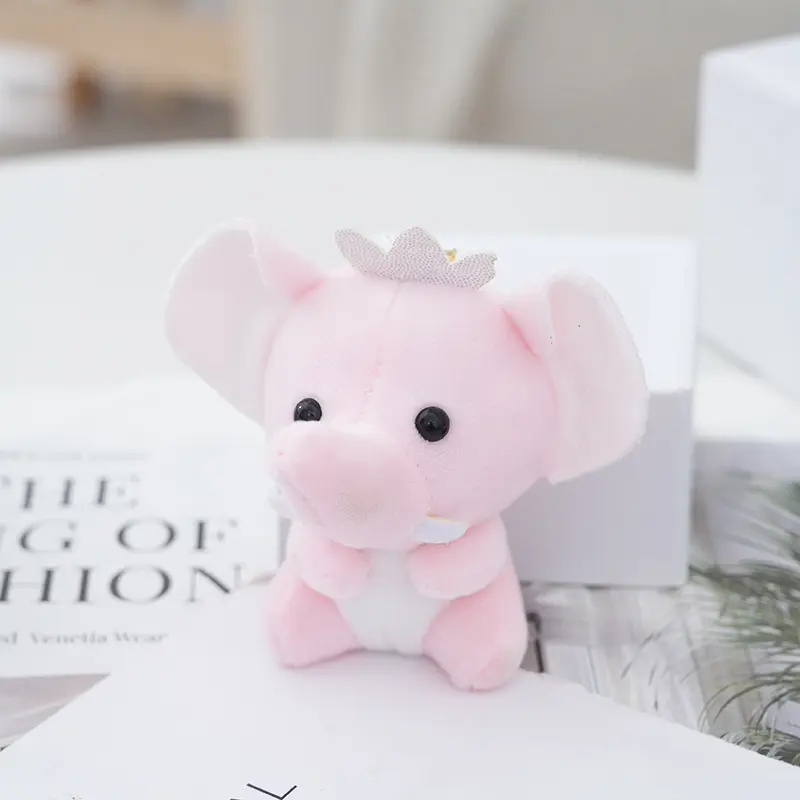 Mini Elephant Plush Toy Cartoon Animal Pendant Soft Stuffed Doll Elephant Keychain Backpack Car Bag Key Ring Decor Kid Gift