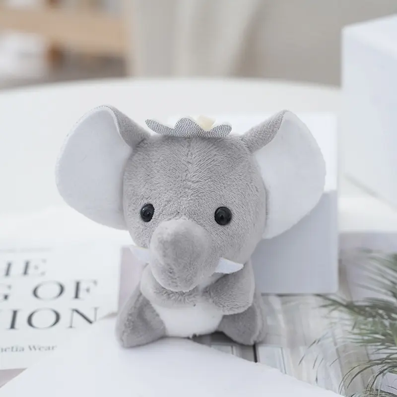 Mini Elephant Plush Toy Cartoon Animal Pendant Soft Stuffed Doll Elephant Keychain Backpack Car Bag Key Ring Decor Kid Gift