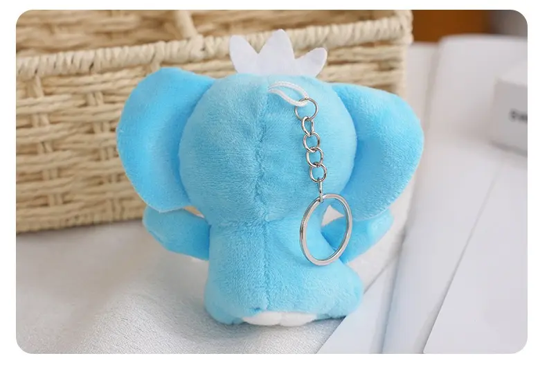 Mini Elephant Plush Toy Cartoon Animal Pendant Soft Stuffed Doll Elephant Keychain Backpack Car Bag Key Ring Decor Kid Gift