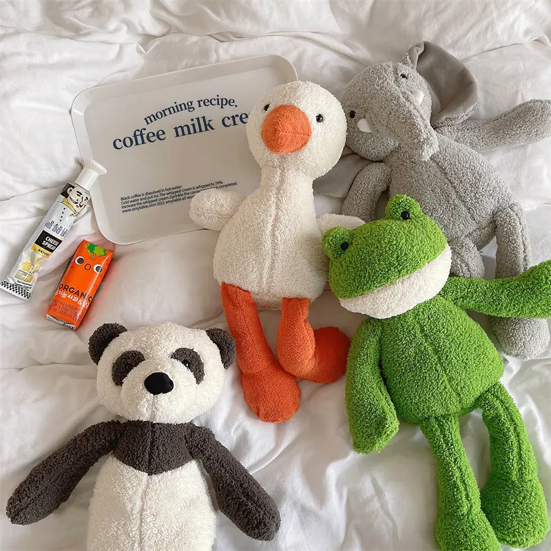 40cm Long-legged Frog Soft Toy Fluffy Panda Plush Toy Elephant Chick Stuffed Animal Huggable Plushie Toys For Children Gifts