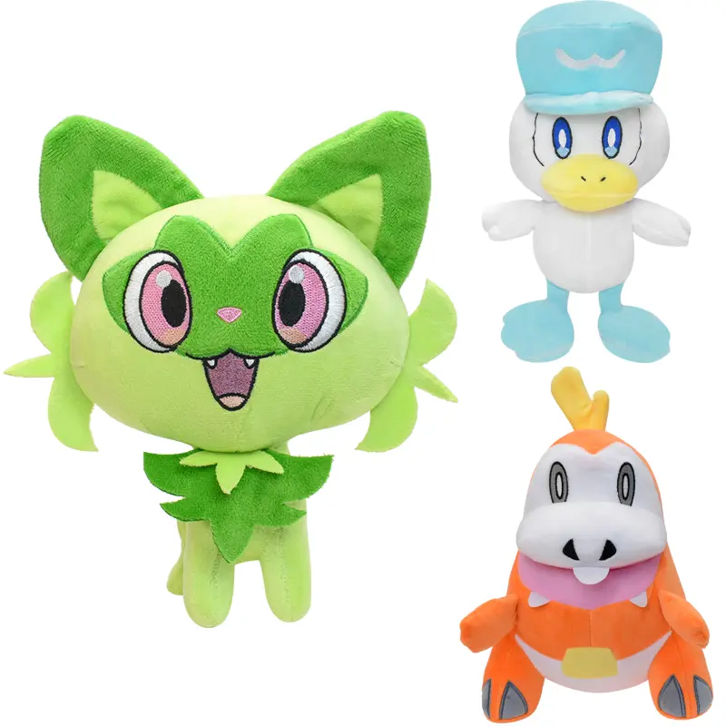 Pokemon Sprigatito Fuecoco Quaxly Kawaii Plush Toys Cute Anime Scorbunny Cinderace Stuffed Animals Peluche Dolls Festivals Gifts