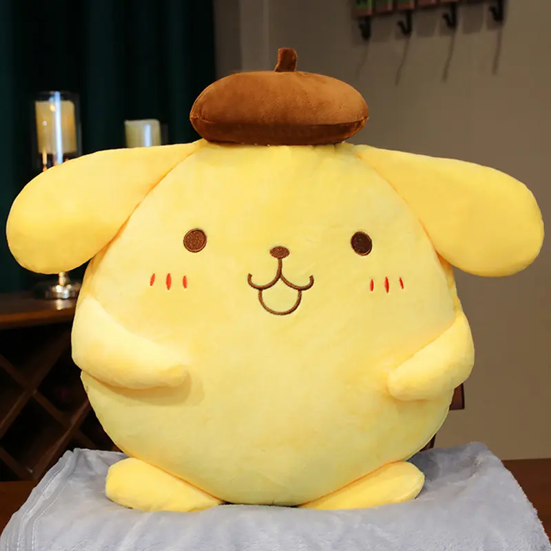 40-50cm Sanrio Pompompurin Stuffed Plush Toys Big Size Lovely Pillow Gift Kids Super Soft Pom Pom Purin Plushie Doll Room Decor