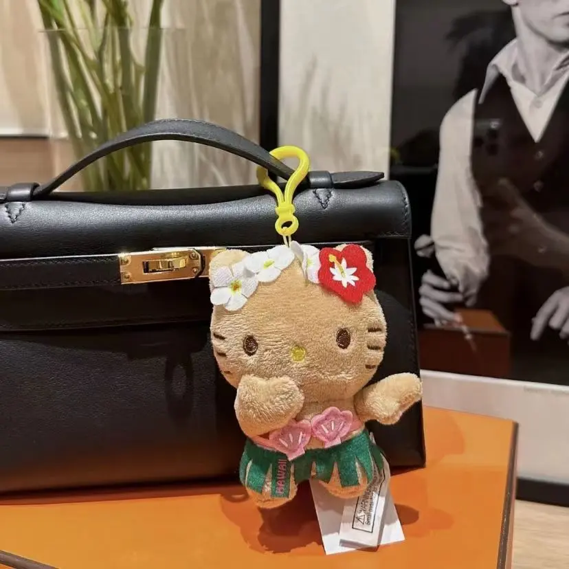 Kawaii Hello Kitty Sanrio Plush Toys Anime Doll Skin Color Plushie Toy Hawaiian Collection Cute Y2K Stuffed Room Decoration Gift