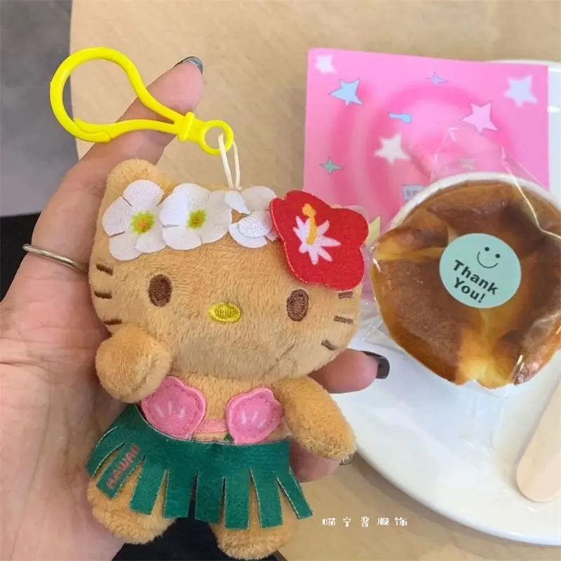 Kawaii Hello Kitty Sanrio Plush Toys Anime Doll Skin Color Plushie Toy Hawaiian Collection Cute Y2K Stuffed Room Decoration Gift