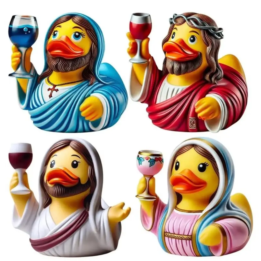 3.5-Inch Duck Decor Creative Design Multifunctional Miniature Animals Resin Ornament Realistic Animals Christian Decoration