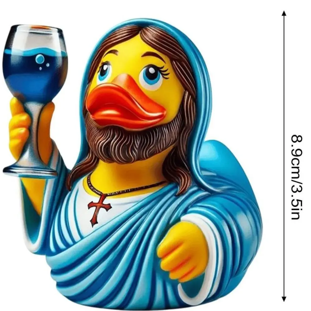 3.5-Inch Duck Decor Creative Design Multifunctional Miniature Animals Resin Ornament Realistic Animals Christian Decoration