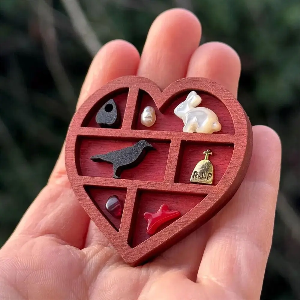 Multicolor Miniature Trinket Shelf Heart Star Nut Variety Grids Mini Jewelry Holder Compartments Moon Mushroom