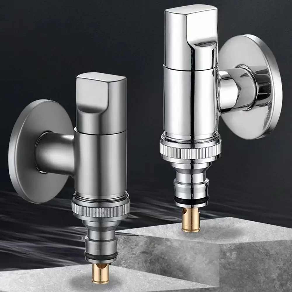 Metal Washing Machine Faucet Valve Wall Mounted Multi-function Faucet Automatic Water Stop Valve One Into One Out Dual Control